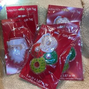 Holiday Home Gift Tags lot of 5 NEW in package 3D Christmas Santa Treats Trees